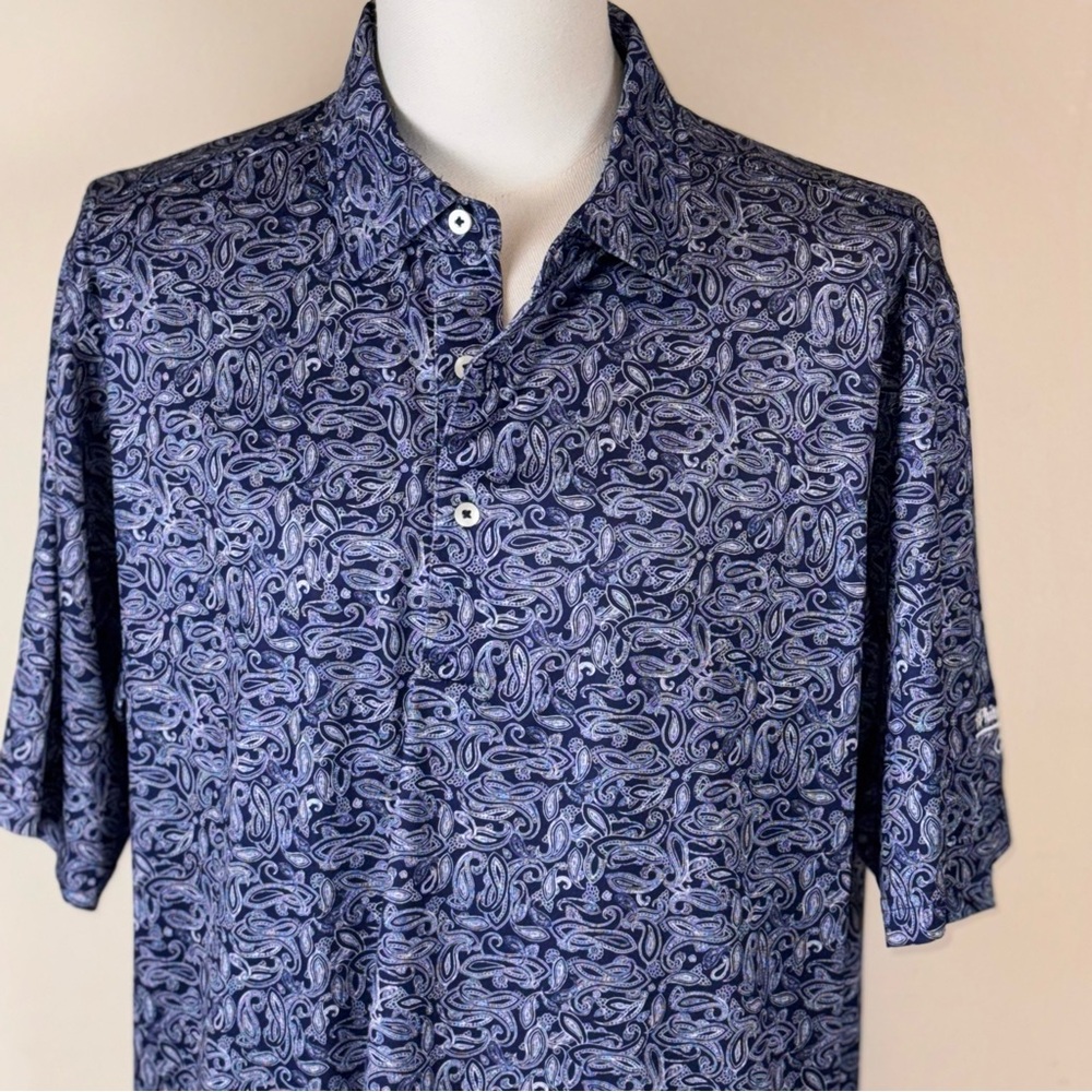 Donald Ross Shirt Men's Large Dark Blue Polo White Eagle CC
